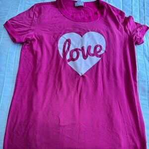 Lularoe Size Small Pink Love Short Sleeve Tee